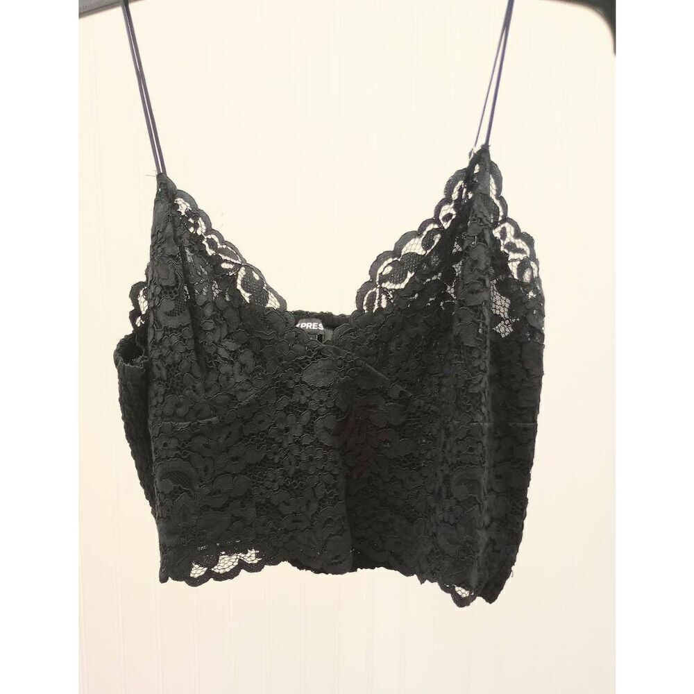 Express Black Lacey tank top size L